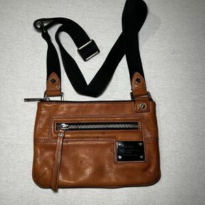 L.A.M.B. by Gwen Stefani leather crossbody bag in brown and black